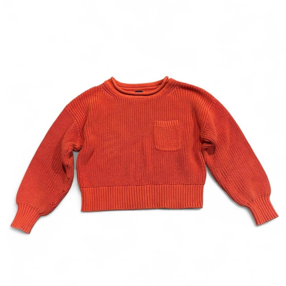 Gap cotton rolled collar crop sweater